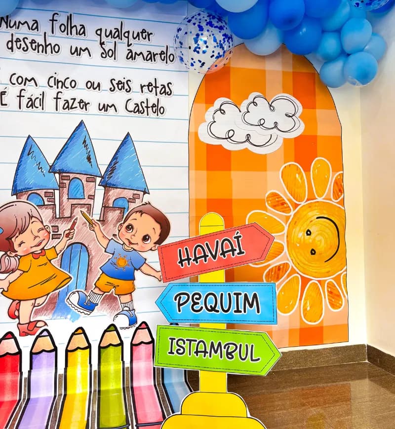 cenário formatura tema aquarela.webp