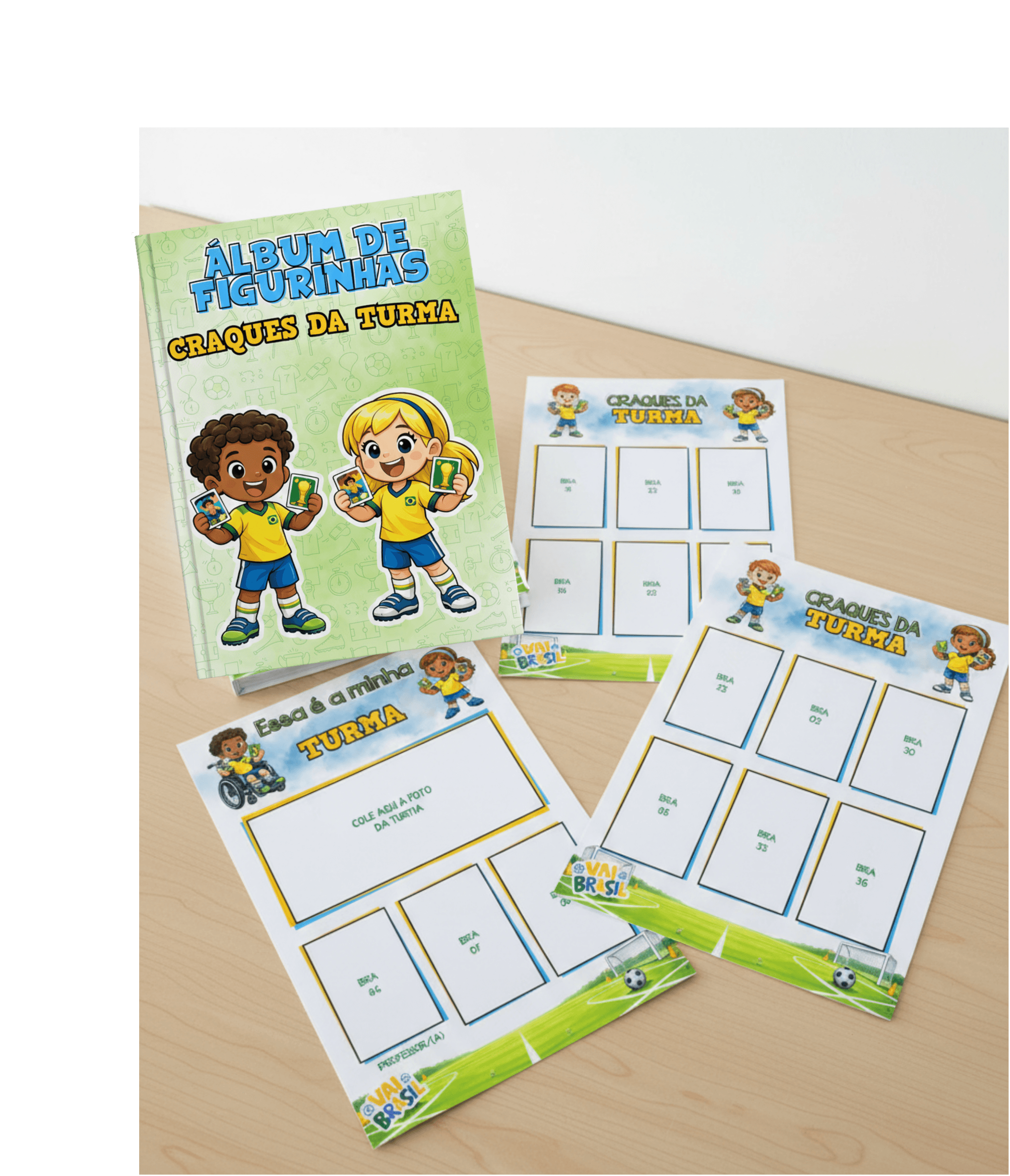 Álbum de figurinha da copa futebol Brasil ilustrado verde e amarelo (12).png