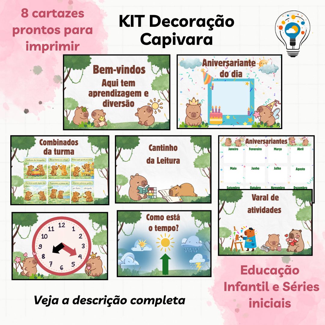 Capa produto Tá pronto Kit capivara - 8 cartazes 1a.jpg