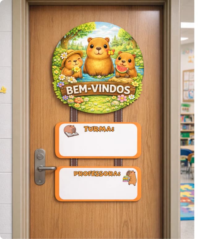 decoração de porta sala de aula tema capivara para imprimir.png