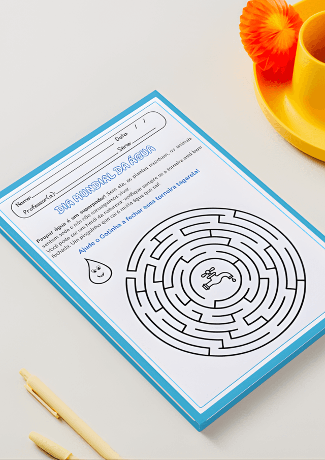 Dia Mundial da Água Folha de Atividades Labirinto Divertido.png