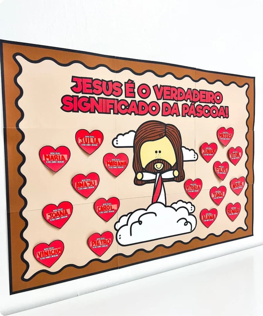 Atividade Páscoa Cristã PDF, Painel Pedagógico Páscoa, Recursos para Ministério Infantil, Atividade Colaborativa para Imprimir, Lembrancinha Páscoa Cristã, Significado da Páscoa para Crianças, Painel colaborativo cristão pa.jpg