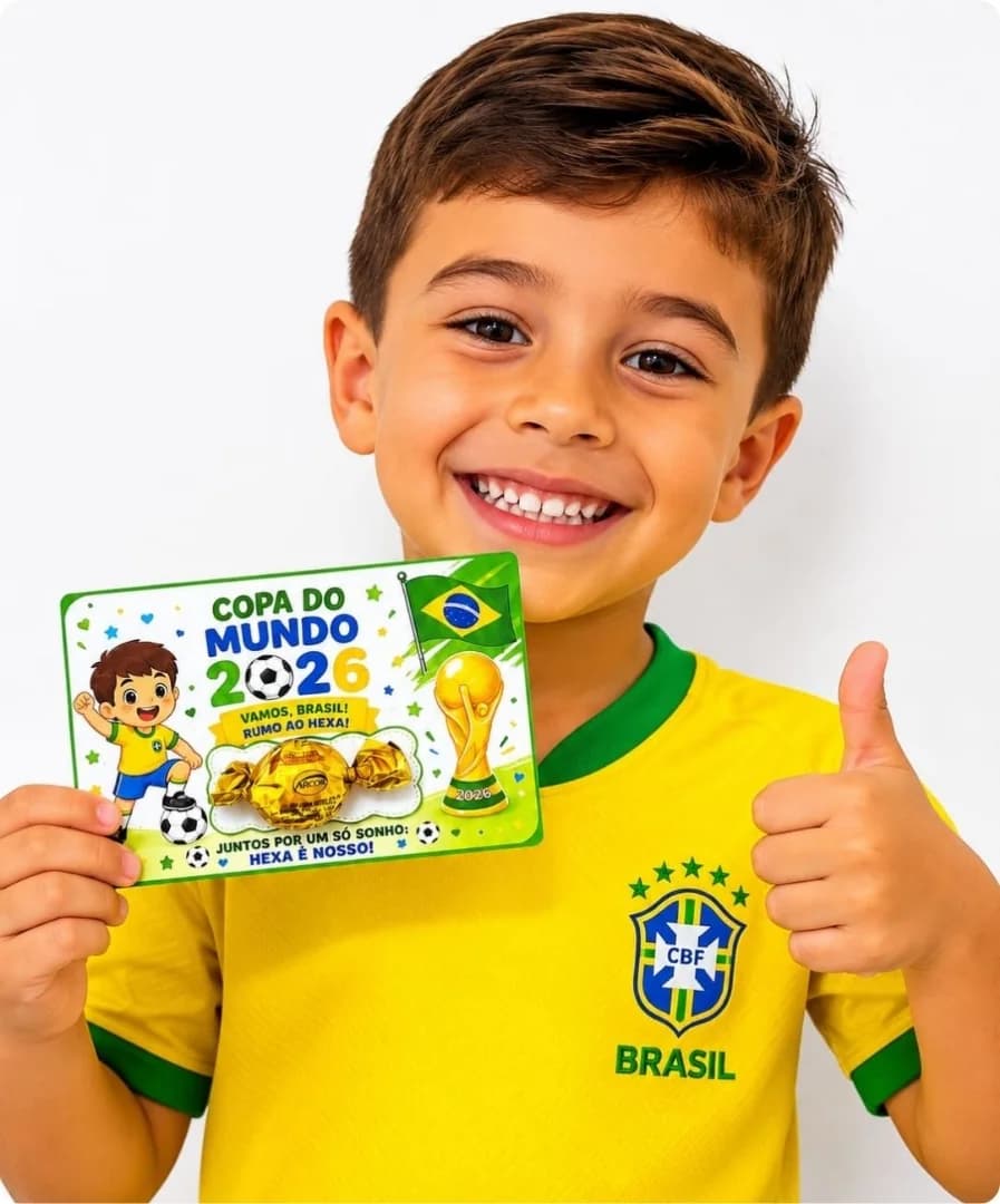 Cartão Lembrancinha Copa 2026 para educação infantil.webp
