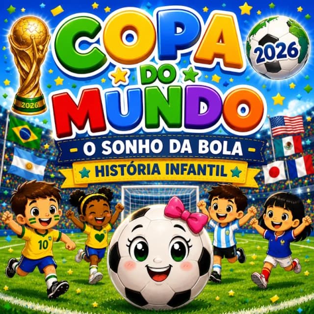 HISTÓRIA INFANTIL COPA DO MUNDO 2026 O SONHO DA BOLA.webp