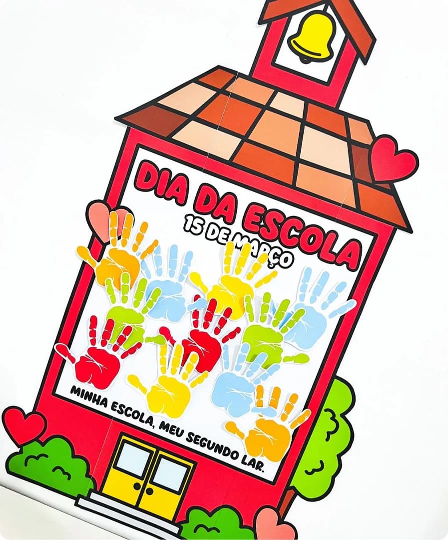 atividade dia da escola para imprimir, painel dia da escola educação infantil, cartaz colaborativo PDF dia da escola, lembrancinha dia da escola, projeto dia da escola, mural dia da escola criativo, dia da escola.jpg