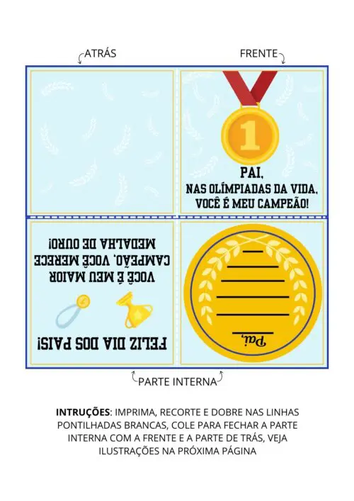 Cartão dia dos pais para imprimir