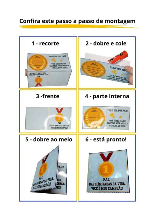 Cartão dia dos pais para imprimir
