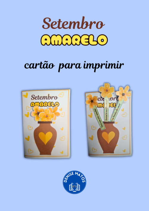 Cartão Setembro amarelo para imprimir