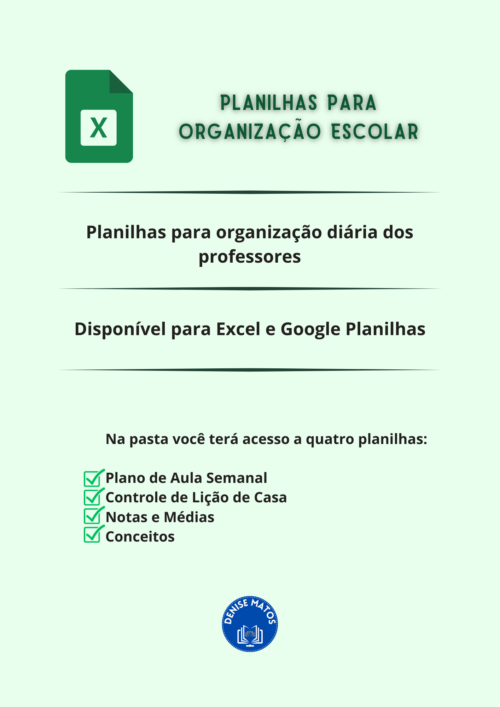 Planilhas organização escolar