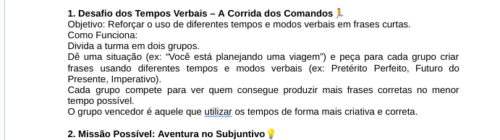 Aventura Gramatical: O Desafio dos Tempos Verbais