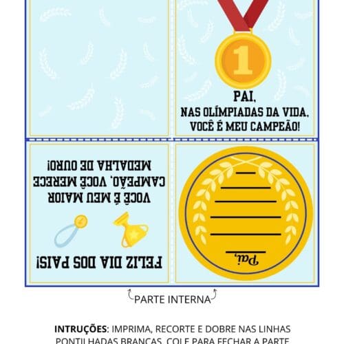 Cartão dia dos pais para imprimir