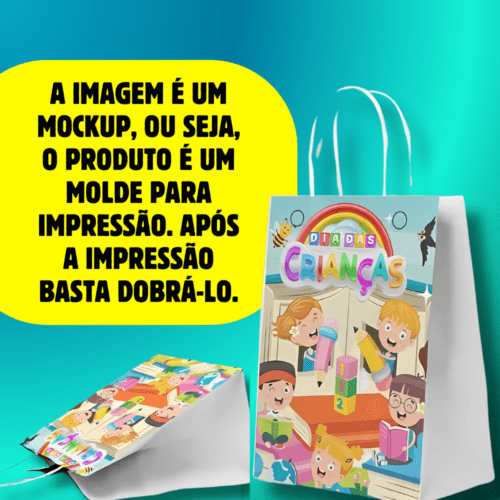sacola dobravel dia das crianças