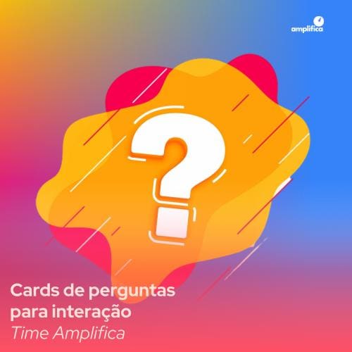 imagem colorida mostrando uma interrogaçao e o texto cards de perguntas para interacao