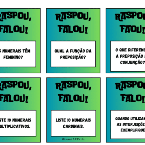 Raspou, falou! Classe de palavras