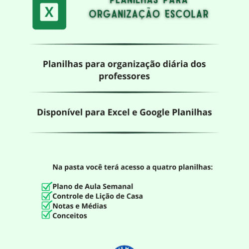 Planilhas organização escolar