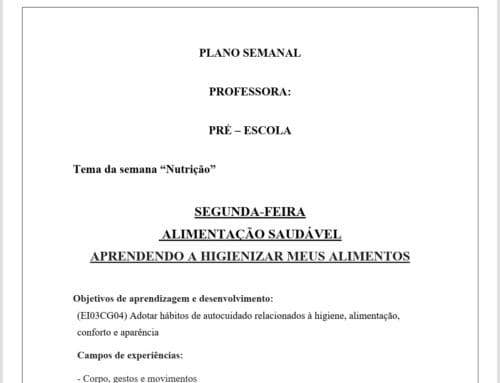 Plano semanal alimentação saudável